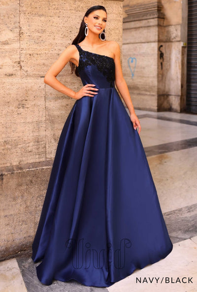 Nicoletta Aurea Gown NC1009 in Navy/Black / Blues