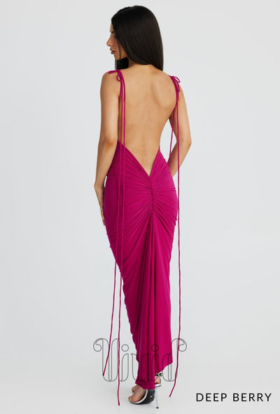 Melani The Label Azari Midi in Deep Berry / Purples