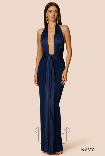 Nookie Chiara Halter Gown in Navy / Blues