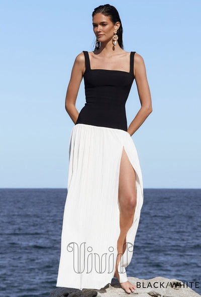 Nookie Desiree Square Neck Maxi in Black/White / Multicoloured