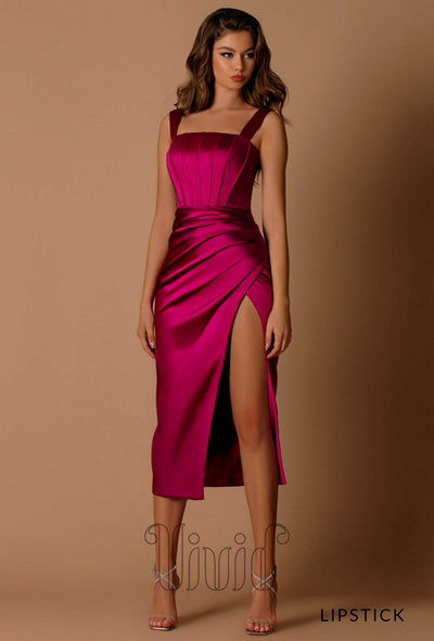 Nicoletta Bridesmaids Gemma Midi NBM1045 in Lipstick / Pinks