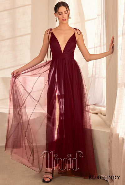 Vivid Party Grace Gown in Burgundy / Reds