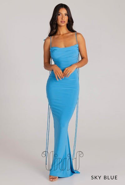 Melani The Label Jiani Gown in Sky Blue / Blues