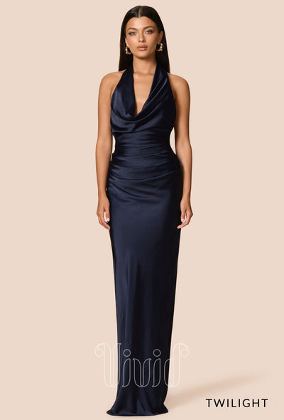 Nookie Penelope Drape Gown in Twilight / Blues