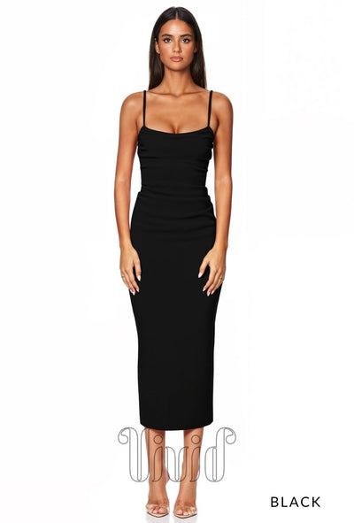 Nookie Tucked Tease Midi in Black / Blacks