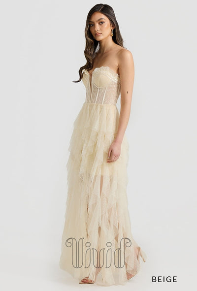 Derma Department Vera Gown in Beige / Nude & Neutrals
