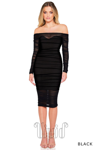 Nookie Zen Long Sleeve Midi in Black / Blacks